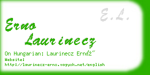 erno laurinecz business card